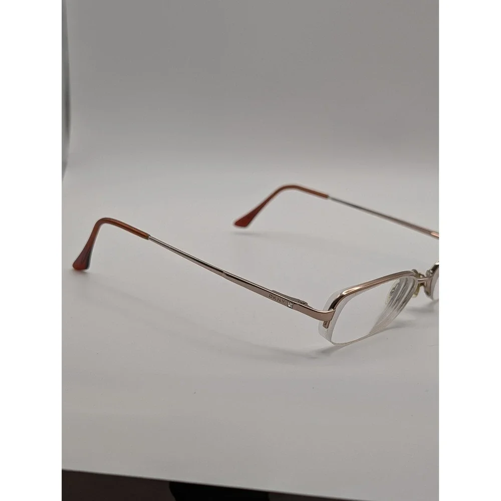 DKNY DY5541-B Eyeglasses Frames Only Rose Gold Half Rim Tortoise Temples 50mm
